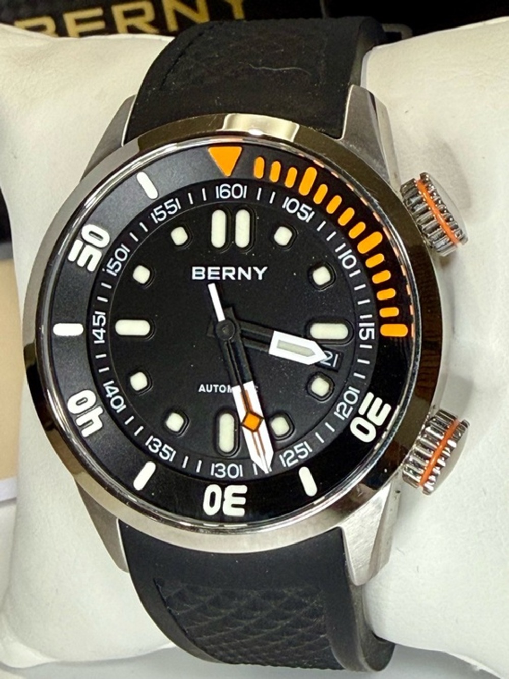 Berny Compressor Date Double Crown Dive Mens Watch